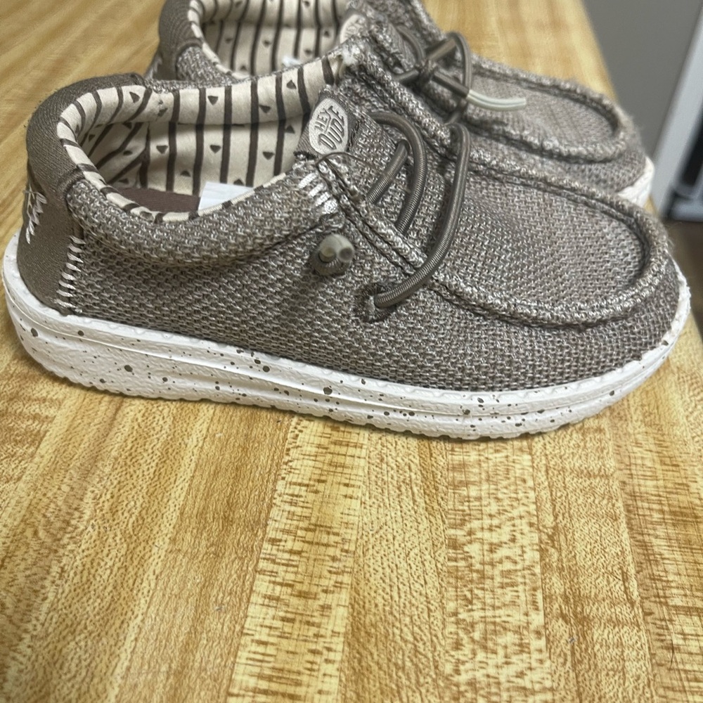 Hey Dude Kids' Moccasins in Brown and White
